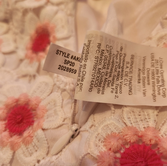 NWT J. Crew Crochet Pencil Skirt Size 0 Pink & White Floral Knee Length - Picture 6 of 6